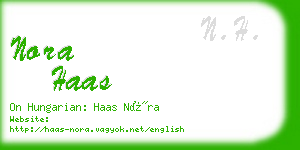 nora haas business card